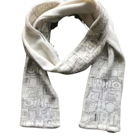 Billabong Off White Logo Print Knit Scarf - Picture 2 of 2